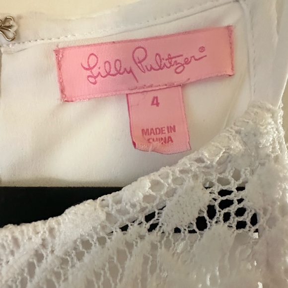 Lilly Pulitzer White Dress with Green and Pink Floral Accents - Picture 4 of 4